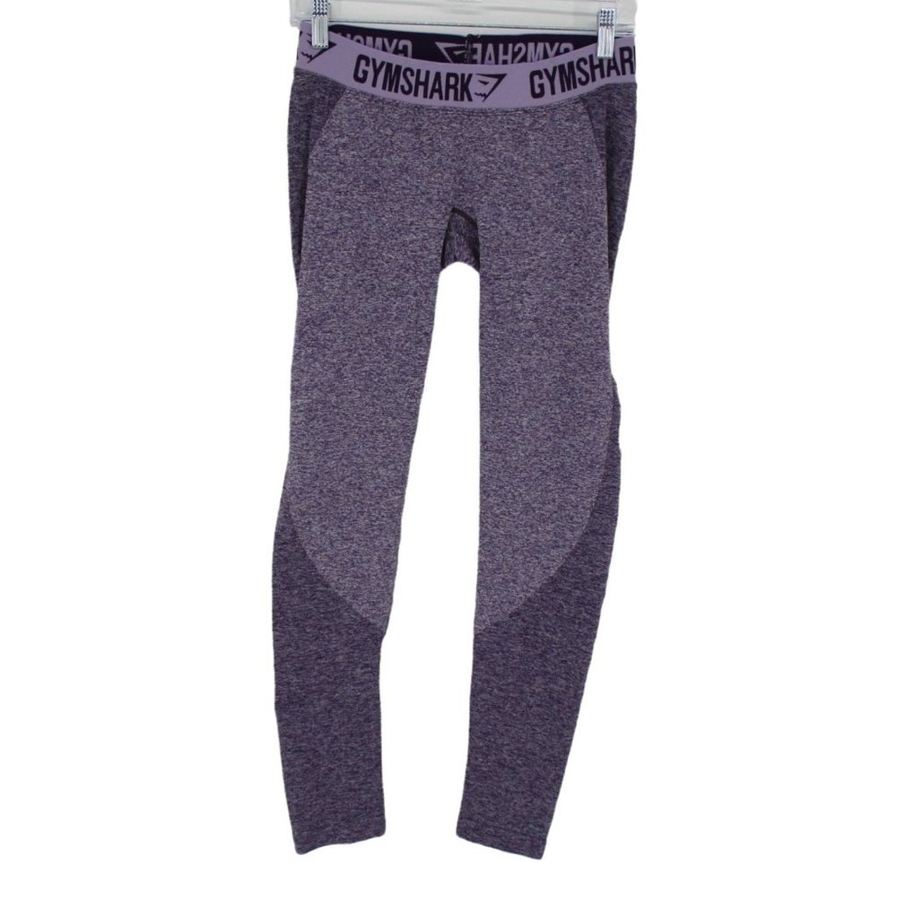 Gymshark Purple Flex Leggings Womens Size Large Pull On Logo Soft Knit Athletic